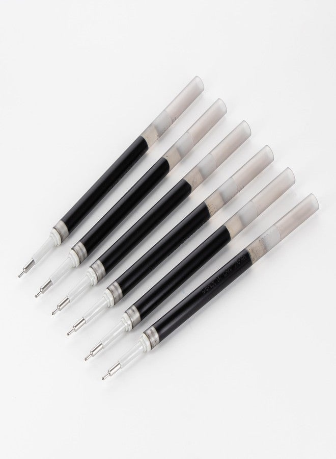 بنتل حبر إعادة تعبئة Pentel - لقلم جل EnerGel، طرف إبرة 0.7 مم، رفيع، حبر أسود، عبوة من 6 عبوات إعادة تعبئة (LRN7-6A) - Image 1